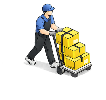 Empleado cargando el vehículo